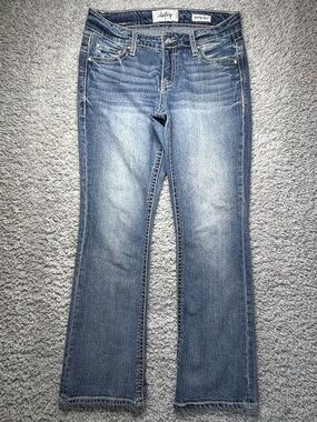 DAYTRIP Jeans Womens 26 Short Virgo Boot Cut Big Stitch Gems Mid Rise Rhinestone